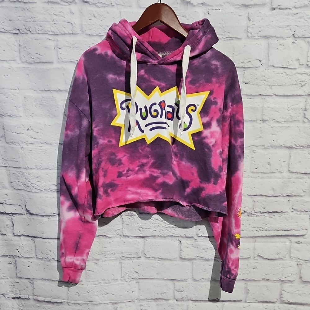 Nickelodeon Rugrats Pink and Purple Cropped  Hoodie